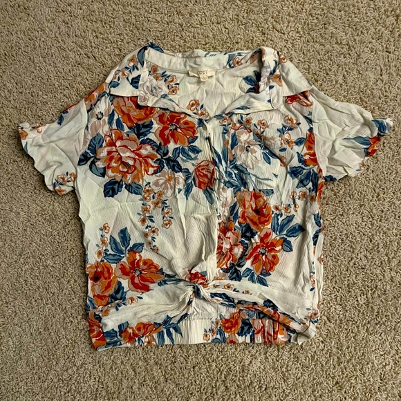 NEW SIZE S Impressions Floral Twisted Shift Top - Picture 7 of 7